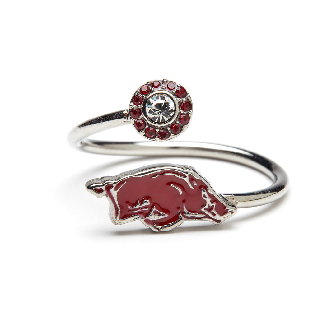 Arkansas Razorbacks Stainless Steel Adjustable Ring