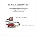 Arkansas Razorbacks Stainless Steel Adjustable Ring