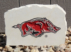 Show your love for the Arkansas Razorbacks when you add this Engraved Limestone Decorative Stone to your collection.