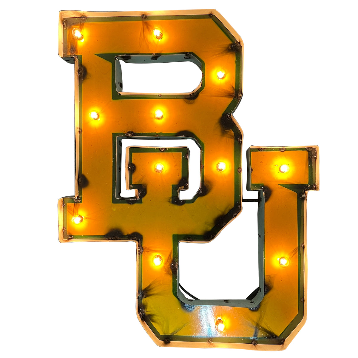 Baylor Bears Recycled Metal Wall Decor Illuminated