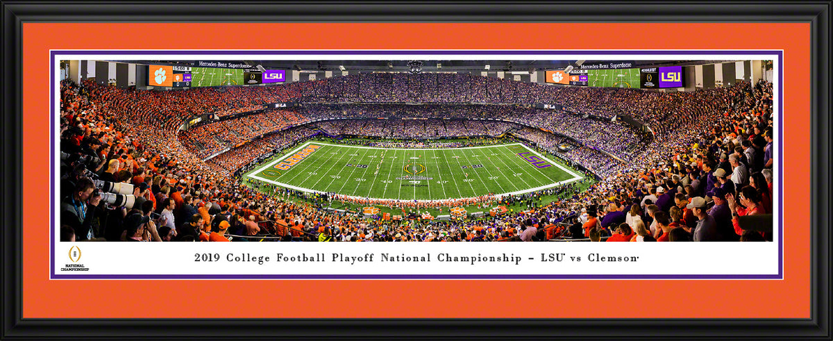 2019 College Football National Championship - LSU vs Clemson - Deluxe Frame with Clemson Dbl Mat