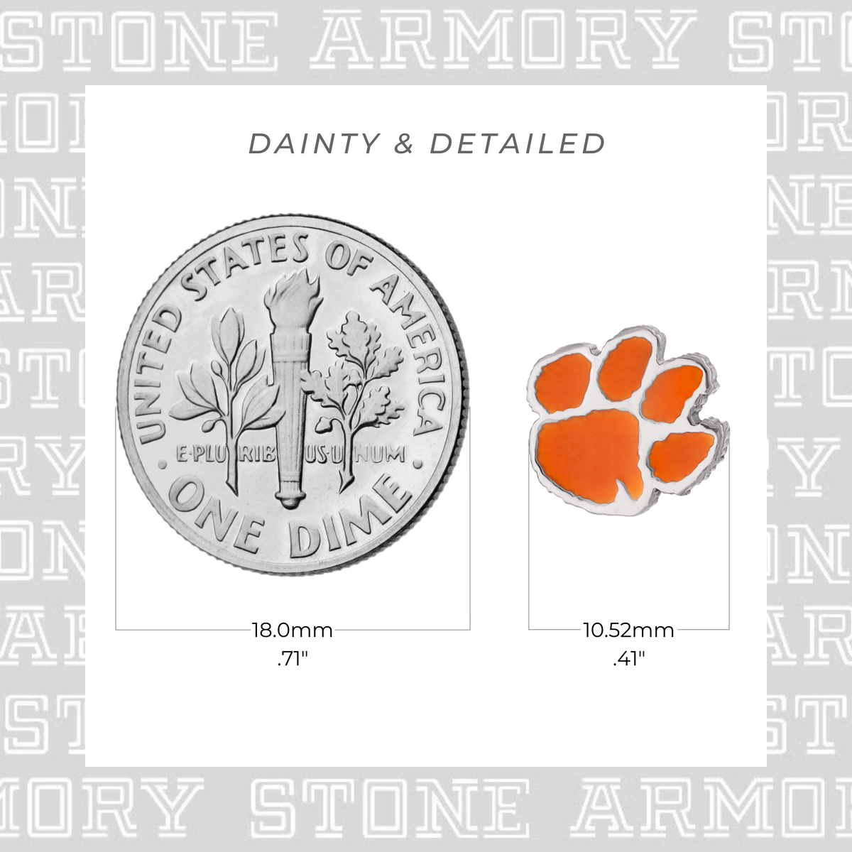 Clemson Tigers Paw Stud Earrings