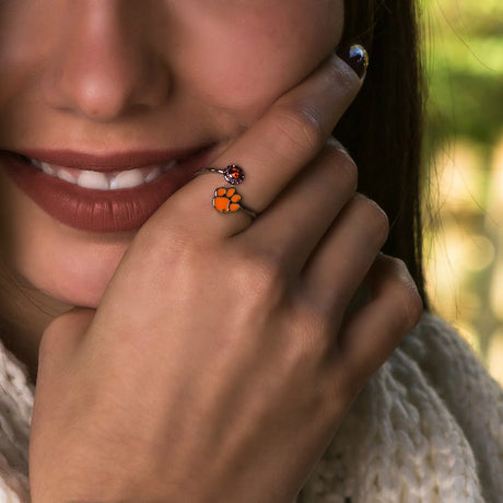 Clemson Tigers Stainless Steel Adjustable Ring