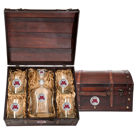 Minnesota Golden Gophers Capitol Decanter Chest Set
