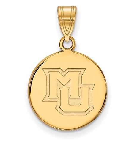 Marquette Golden Eagles 14k White Gold Medium Disc Pendant
