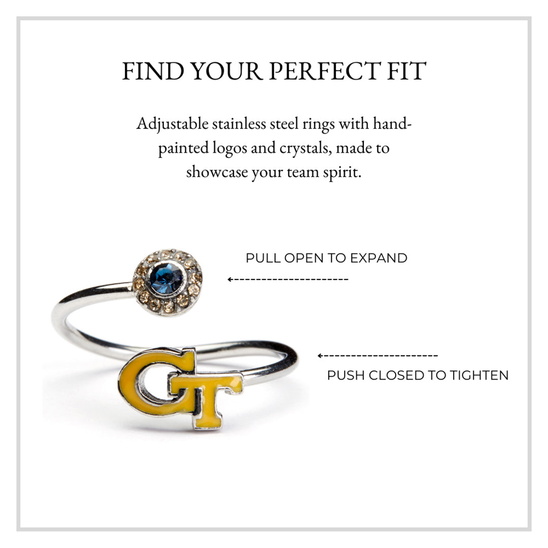 Georgia Tech Yellow Jackets Stainless Steel Adjustable Ring Yellow