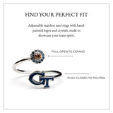 Georgia Tech Yellow Jackets Stainless Steel "Blue" Adjustable Ring