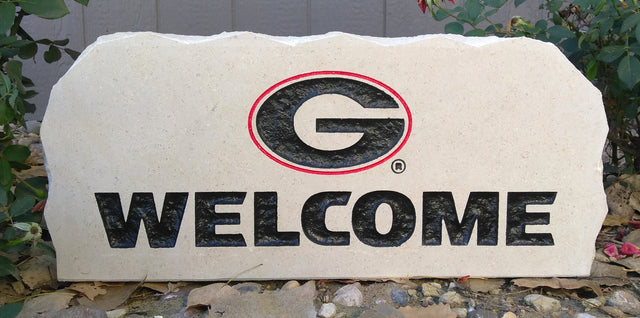 Show your love for the Georgia Bulldogs when you add this Engraved Limestone Decorative Stone to your collection.