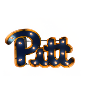 Pittsburgh Panthers Recycled Metal Wall Decor Illuminated