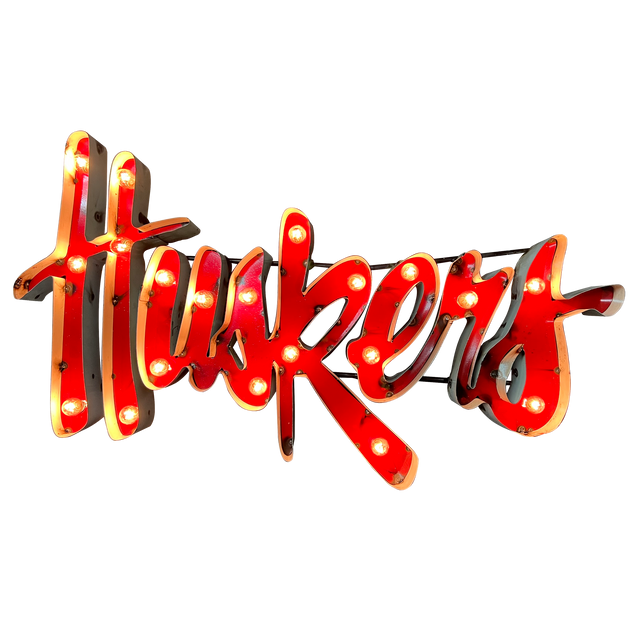 Nebraska Huskers Recycled Metal Wall Decor Huskers Illuminated