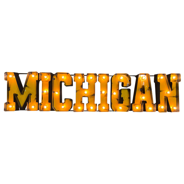Michigan Wolverines Recycled Metal Wall Decor Illuminated