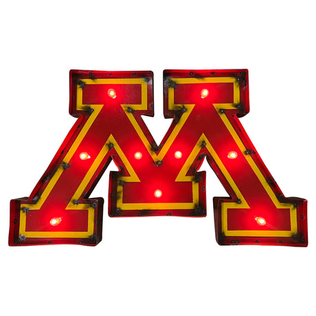 Minnesota Golden Gophers Recycled Metal Wall Decor Illuminated