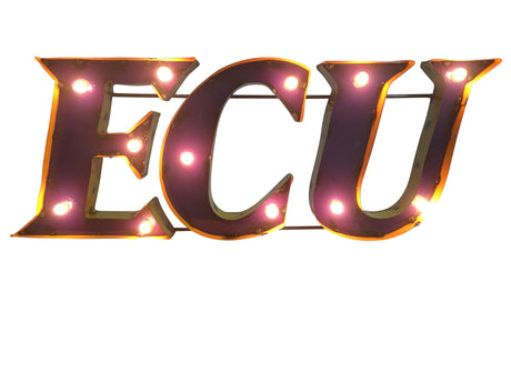 East Carolina Pirates Recycled Metal Wall Decor Illuminated - ECU