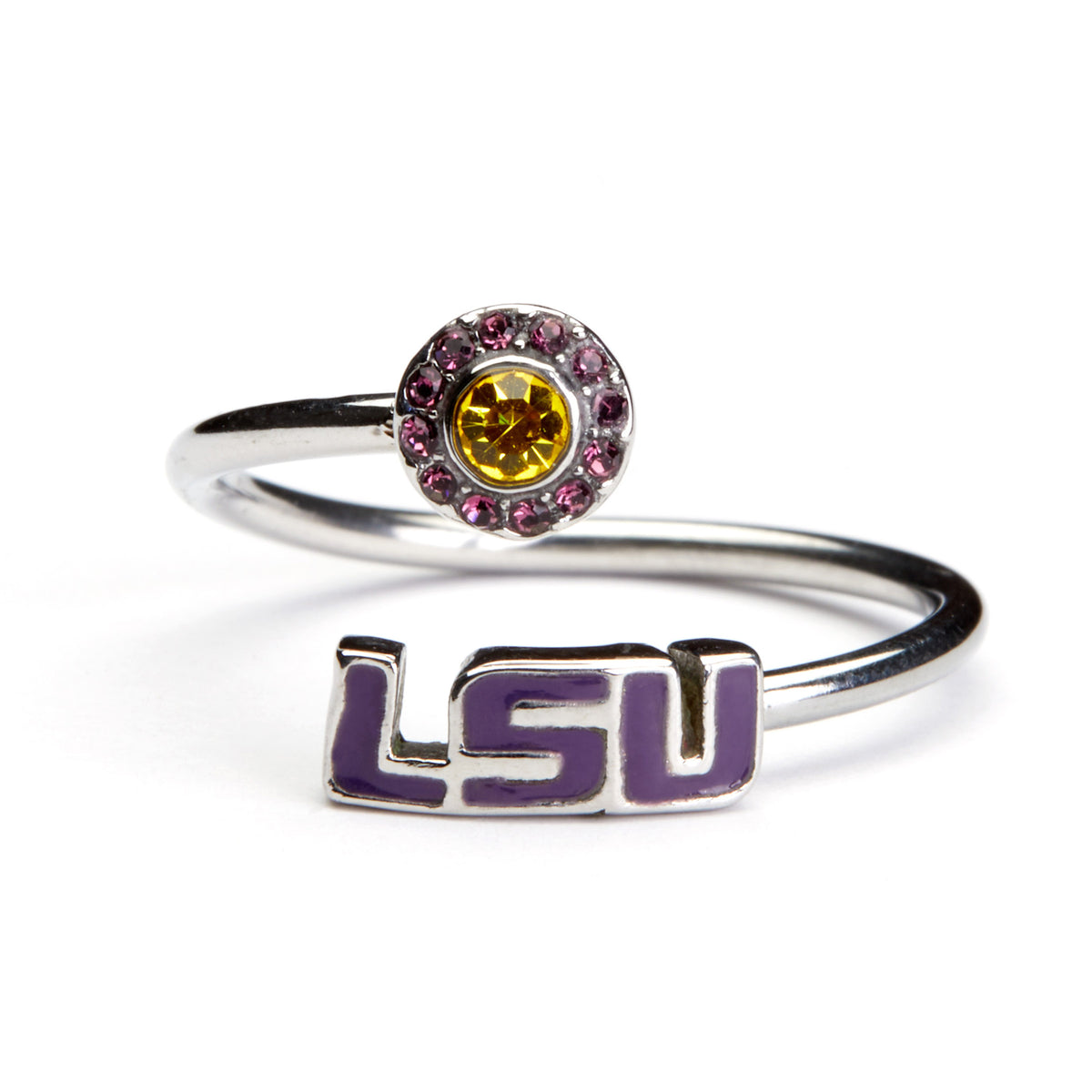 LSU Tiger Stainless Steel Adjustable Ring