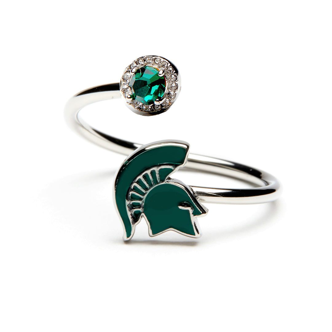 Michigan State Spartans Stainless Steel Adjustable Ring