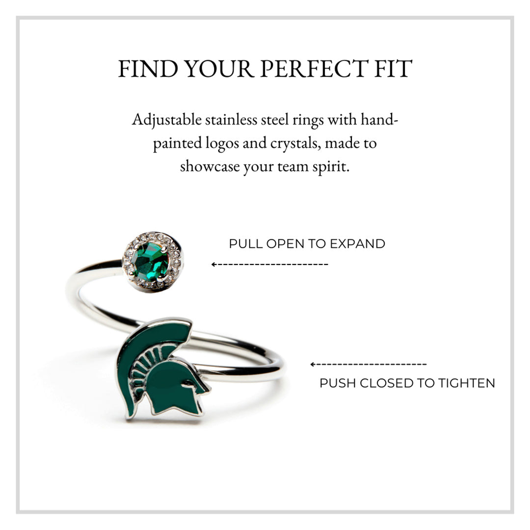 Michigan State Spartans Stainless Steel Adjustable Ring