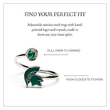 Michigan State Spartans Stainless Steel Adjustable Ring
