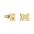 Michigan Wolverines Gold Plated M Stud Earrings