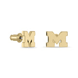 Michigan Wolverines Gold Plated M Stud Earrings
