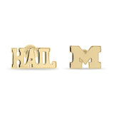Michigan Wolverines Mix 'n Match Gold Plated Stud Earrings