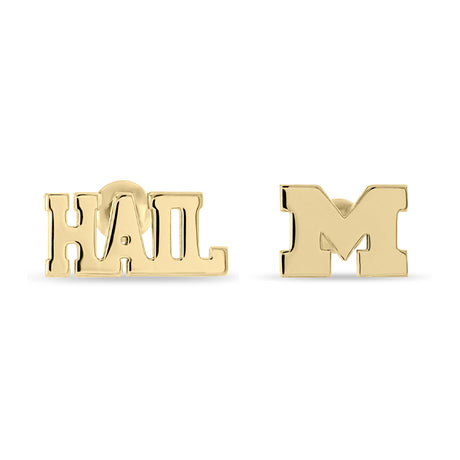 Michigan Wolverines Mix 'n Match Gold Plated Stud Earrings