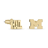 Michigan Wolverines Mix 'n Match Gold Plated Stud Earrings