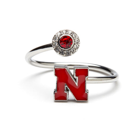 Nebraska Huskers Stainless Steel Adjustable Ring