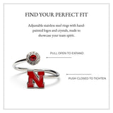 Nebraska Huskers Stainless Steel Adjustable Ring