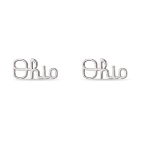 Ohio State Buckeyes Ohio Script Stud Earrings