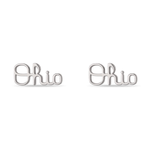 Ohio State Buckeyes Ohio Script Stud Earrings