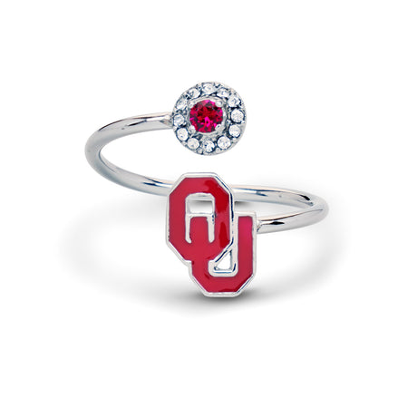 Oklahoma Sooners Stainless Steel Adjustable Ring
