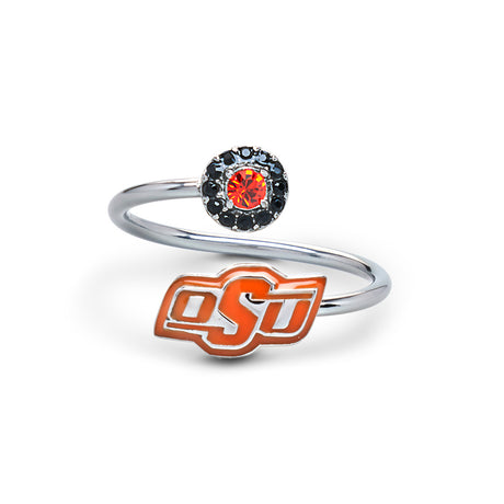 Oklahoma State Cowboys Stainless Steel Adjustable Ring
