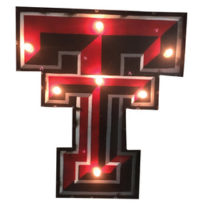 Texas Tech Red Raiders Recycled Metal Wall Decor TT Illuminated