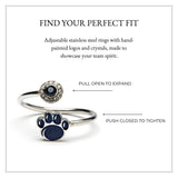 Penn State Nittany Lions "PawPrint" Stainless Steel Adjustable Ring