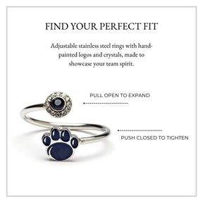 Penn State Nittany Lions "PawPrint" Stainless Steel Adjustable Ring