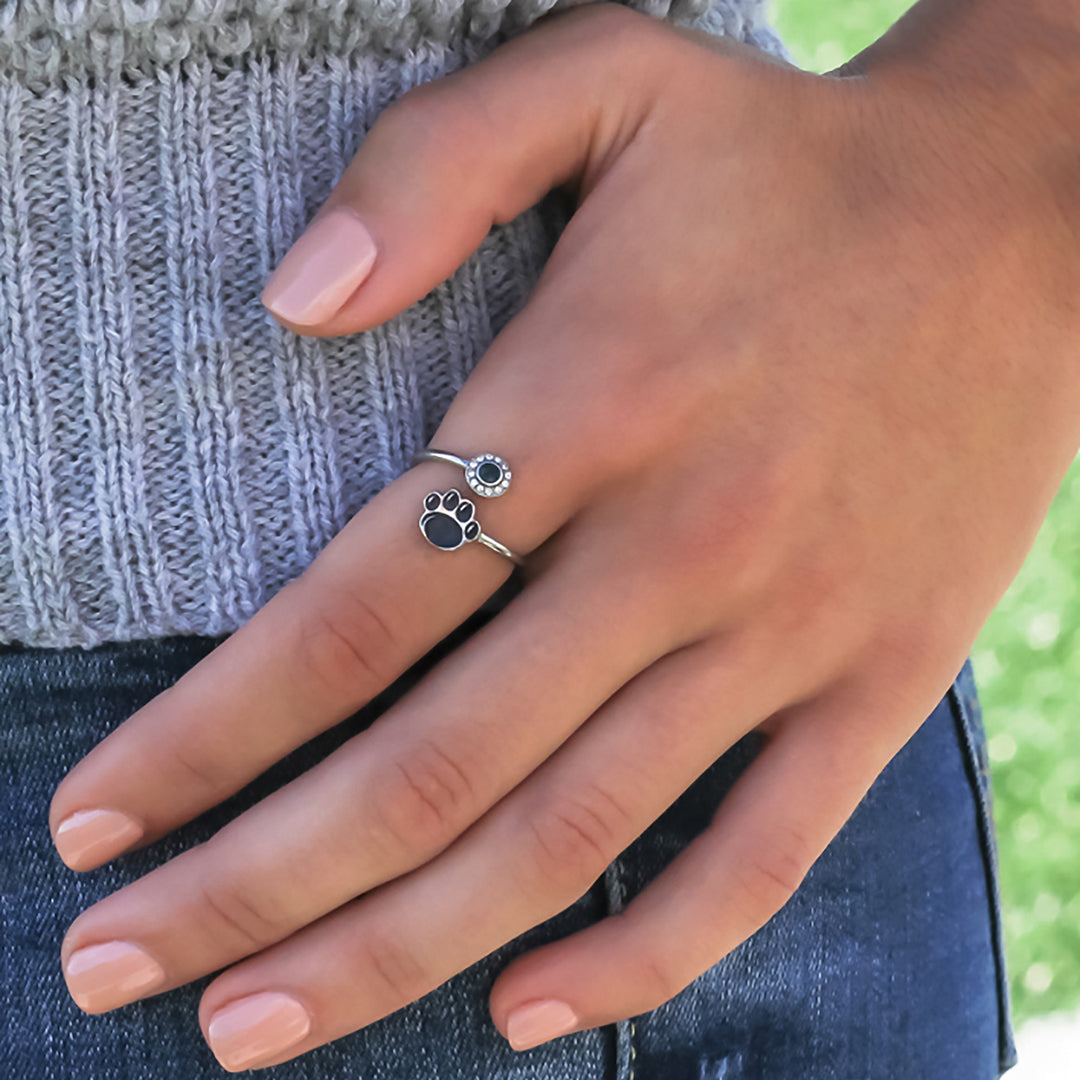 Penn State Nittany Lions "PawPrint" Stainless Steel Adjustable Ring