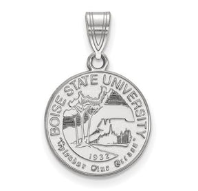 Boise State University 10k White Gold Large Pendant