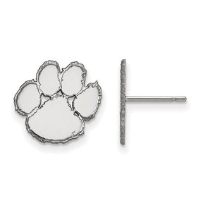 Boise State University 14k White Gold Small Post Earrings
