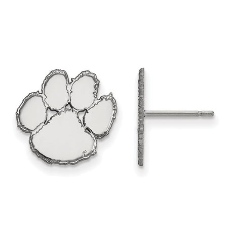 Boise State University 14k White Gold Small Post Earrings