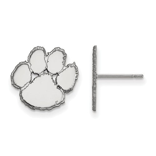 Boise State University 14k White Gold Small Post Earrings