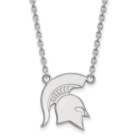 Michigan Wolverines Blue Enamel and Silver Necklace