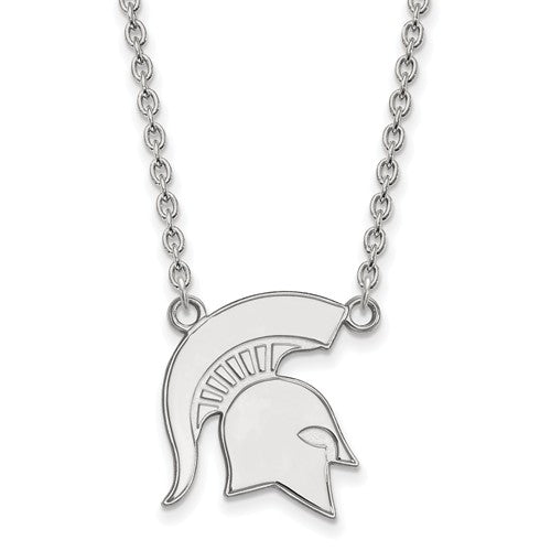 Michigan Wolverines Blue Enamel and Silver Necklace
