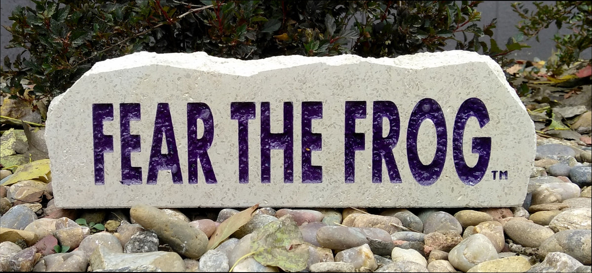 Show your love for the TCU Horned Frogs when you add this Engraved Limestone Decorative Stone to your collection.