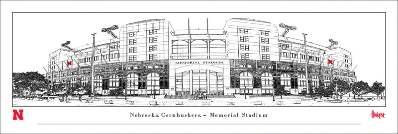 Nebraska Memorial Stadium Line Art - Unframed – College Logo Stuff
