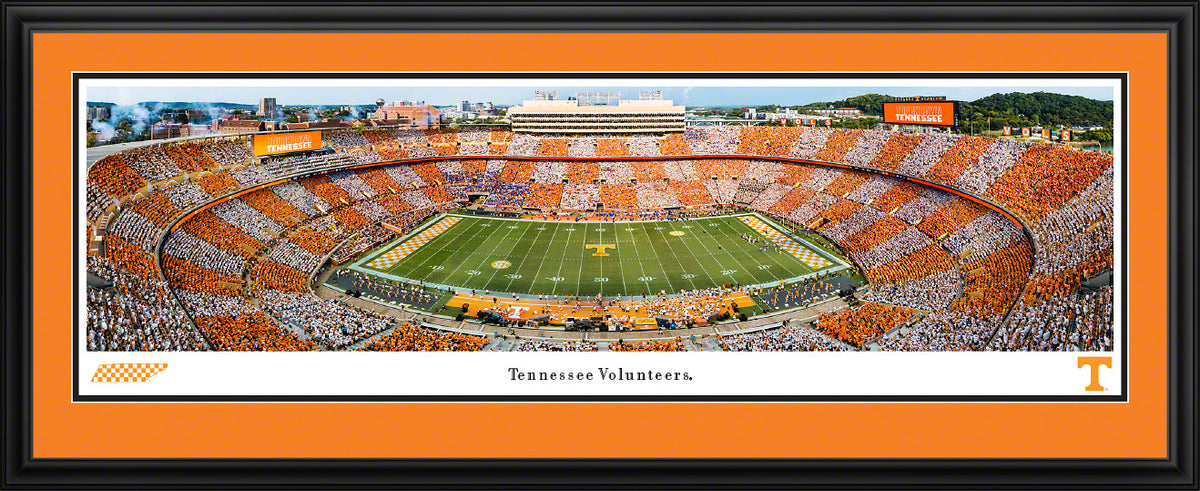 Tennessee Vols Football, Checkerboard - Deluxe Frame – College Logo Stuff