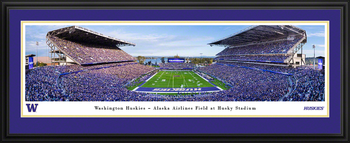 Washington Huskies Football, End Zone - Deluxe Frame – College Logo Stuff