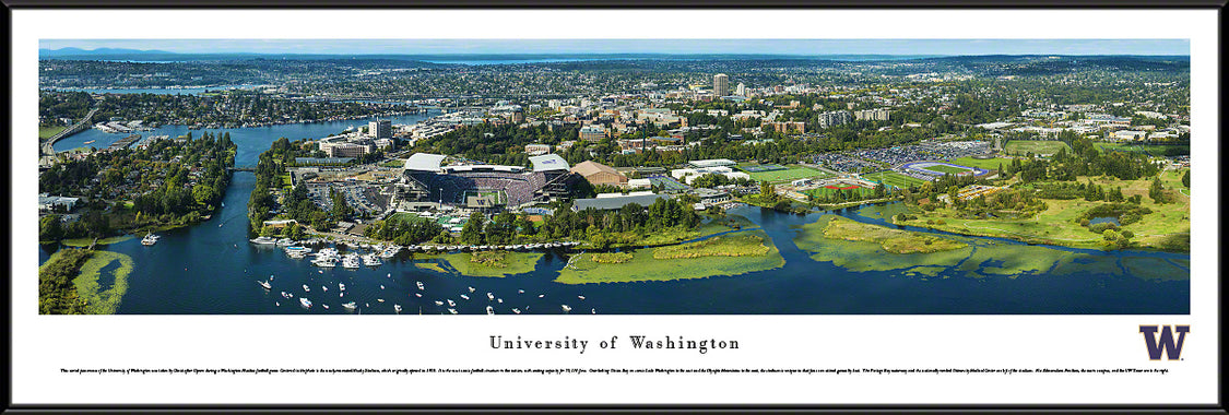 Washington - Stadium Campus Aerial - Standard Frame – College Logo Stuff