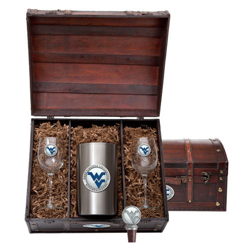 West Virginia Mountaineers Wine Chest Set
