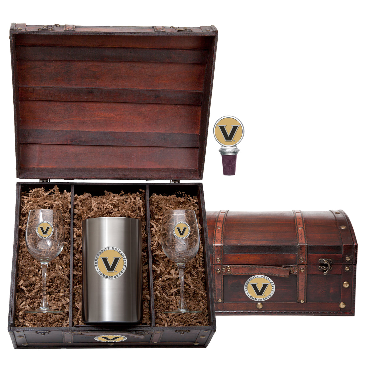 Vanderbilt Commodores Wine Chest Set