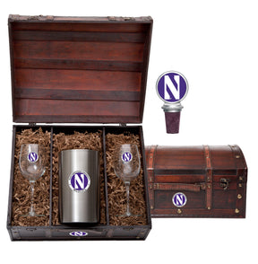 Northwestern Wildcats Wine Chest Set